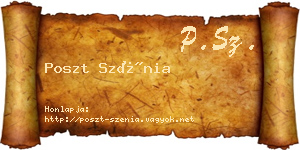 Poszt Szénia névjegykártya